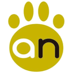 Pata amarilla con letras "an" dentro, sobre fondo blanco.