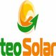 Teo Solar logo with green, orange text, and a yellow swirl symbol above.