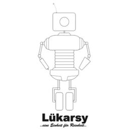 Roboter-Zeichnung mit Text „Lükarsy - eine Einheit für Reinheit“ darunter.