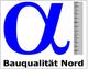 Blaues Alpha-Symbol neben einem Maßstab; Text darunter: "Bauqualität Nord".