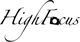Schriftzug "HighFocus" mit Kamerasymbol als "o" gestaltet auf weißem Hintergrund.