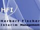 Blau-weißes Logo mit Text: "HFI Herbert Fischer Interim Management".