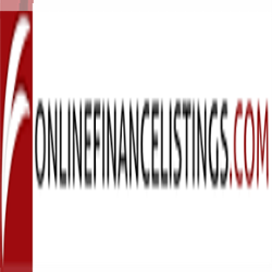 Red and black logo for OnlineFinanceListings.com with a stylized F.
