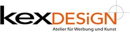Logo mit Text: "kexDESiGN Atelier für Werbung und Kunst".