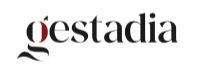 Logotipo con la palabra "Gestadia" en letras negras estilizadas, destacando una "g" roja y negra.