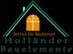 Logo von Holländer Bauelemente mit Hausdach und Fenster, Text: "Service für Bauherren".