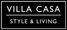 Schwarzes Logo mit weißem Text: "VILLA CASA - STYLE & LIVING".