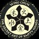 Wing Chun Emblem mit Schrift "The Secret Art of Empty Hands" und chinesischen Schriftzeichen.