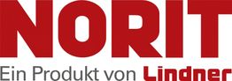 Rotes "NORIT"-Logo mit Schriftzug "Ein Produkt von Lindner" darunter.