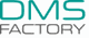 Logo mit der Aufschrift "DMS Factory" in türkis und grau.