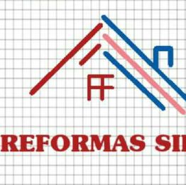Logo con un dibujo de casa en líneas rojas y azules, texto: "REFORMAS SIL".