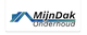Logo van MijnDak Onderhoud met een blauw-groene daklijn boven de tekst.