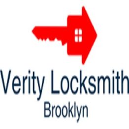 Red key logo with text: "Verity Locksmith Brooklyn".