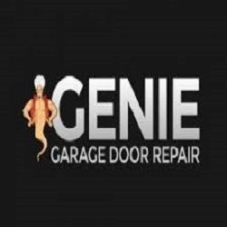Logo of "Genie Garage Door Repair" with a genie image beside the word "Genie".