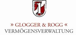 Wappen mit einer roten Zahl 1, darunter Text: Glogger & Rogg Vermögensverwaltung.
