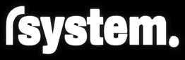 Weiße Schrift „system.“ auf schwarzem Hintergrund, das erste „s“ ist ein umgekehrtes „f“.