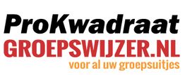 ProKwadraat logo met tekst: "Groepswijzer.nl, voor al uw groepsuitjes".
