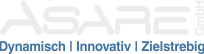 Logo mit Schriftzug "ASARE" und Slogan "Dynamisch | Innovativ | Zielstrebig".