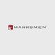 Marksmen logo with a red emblem on a light gray background.
