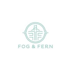Fog & Fern logo with stylized tree and mountain in a circular design.