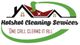 Logo of Hotshot Cleaning Services with a roof design and the tagline "One call cleans it all."