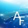 Ein Logo mit "AF" auf blauem Hintergrund und einem geschwungenen Lichtstrahl.