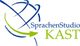Logo von SprachenStudio Kast mit grünen und blauen Linien.