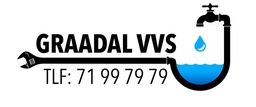 Logo for Graadal VVS med skruenøgle, vandhane og dråbe. Tekst: TLF: 71 99 79 79.