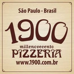 Logotipo da Pizzaria 1900 com texto: "São Paulo · Brasil" e site "www.1900.com.br".