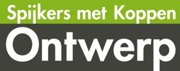 Tekstlogo: "Spijkers met Koppen Ontwerp" in wit op groene en zwarte achtergrond.