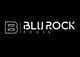 Logo of Blu Rock Pools with bold white text on a black background.