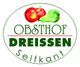 Logo von Obsthof Dreissen: Zwei Äpfel und eine Birne, Text "Obsthof Dreissen Selfkant".