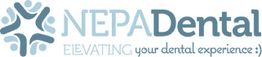 Logo of NEPA Dental with the slogan "Elevating your dental experience :)" and stylized design.