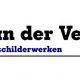 Logo van "J van der Ven schilderwerken" met een kwast.
