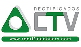 Logotipo de "Rectificados CTV" con enlace www.rectificadosctv.com en verde y gris.