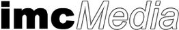 Schwarz-weißer Schriftzug "imcMedia" mit fettem "imc" und normalem "Media".