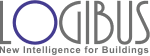 Logo von Logibus mit Slogan "New Intelligence for Buildings".