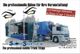 Mobile Bühne auf LKW, Werbung für Events. Schneller Aufbau in 1 Stunde. Kontaktdaten sichtbar.