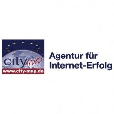 Logo von city-map mit Text: "Agentur für Internet-Erfolg".
