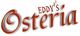 Logo mit Schriftzug "Eddy's Osteria" in rotbrauner Farbe.