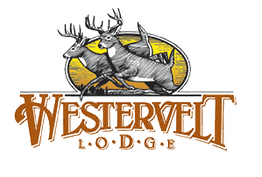 Logo with two deer running, text "Westervelt Lodge" below.