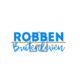 Logo met tekst: "Robben Buitenleven" in blauw en oranje.