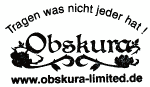 "Logo mit Text: Tragen was nicht jeder hat! Obskura, www.obskura-limited.de, florales Design."
