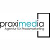 Logo von Praximedia, einer Agentur für Praxismarketing, mit stilisiertem Rahmen.