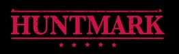"Red 'HUNTMARK' text with five stars below on a black background."