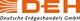 Logo von DEH, Deutsche Erdgashandels GmbH, in orange mit stilisierten Gaslinien links.