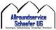 Logo von Allroundservice Schaefer UG mit Dienstleistungen wie Glasreinigung und Gartenpflege.