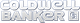 Logo de Coldwell Banker con letras plateadas y borde azul.