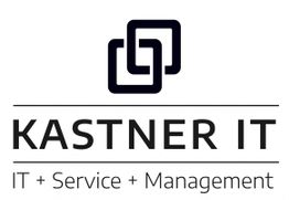 Logo von KASTNER IT mit zwei ineinander verschlungenen Rechtecken. Text: IT + Service + Management.
