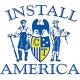 "Install America logo with two workers and a shield featuring eagle and star symbols."